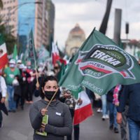 Integrantes de Frena marchan al Zócalo de la CDMX