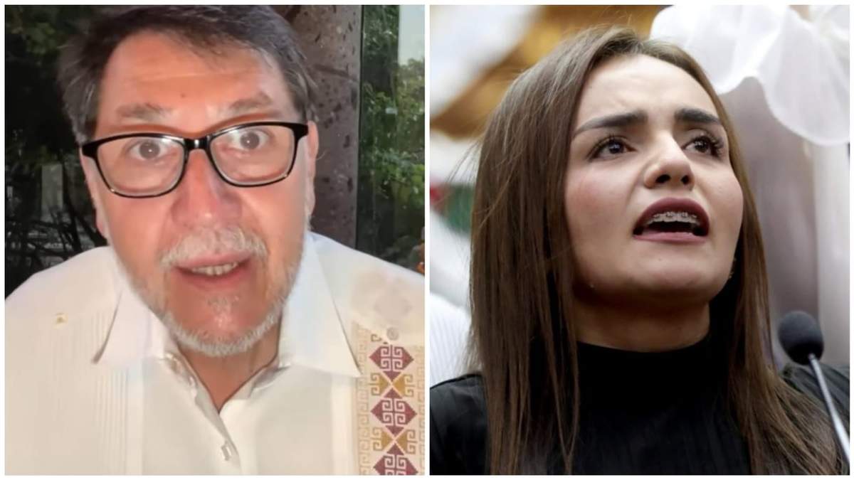 El senador morenista, Gerardo Fernández Noroña, y la alcaldesa de Uruapan, Grecia Quiroz