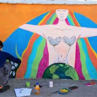 Ocho artistas neuquinas pintan murales para promover la lactancia materna