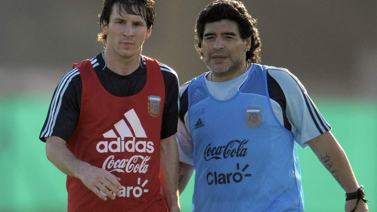 Messi y Maradona. Fuente: (Instagram)