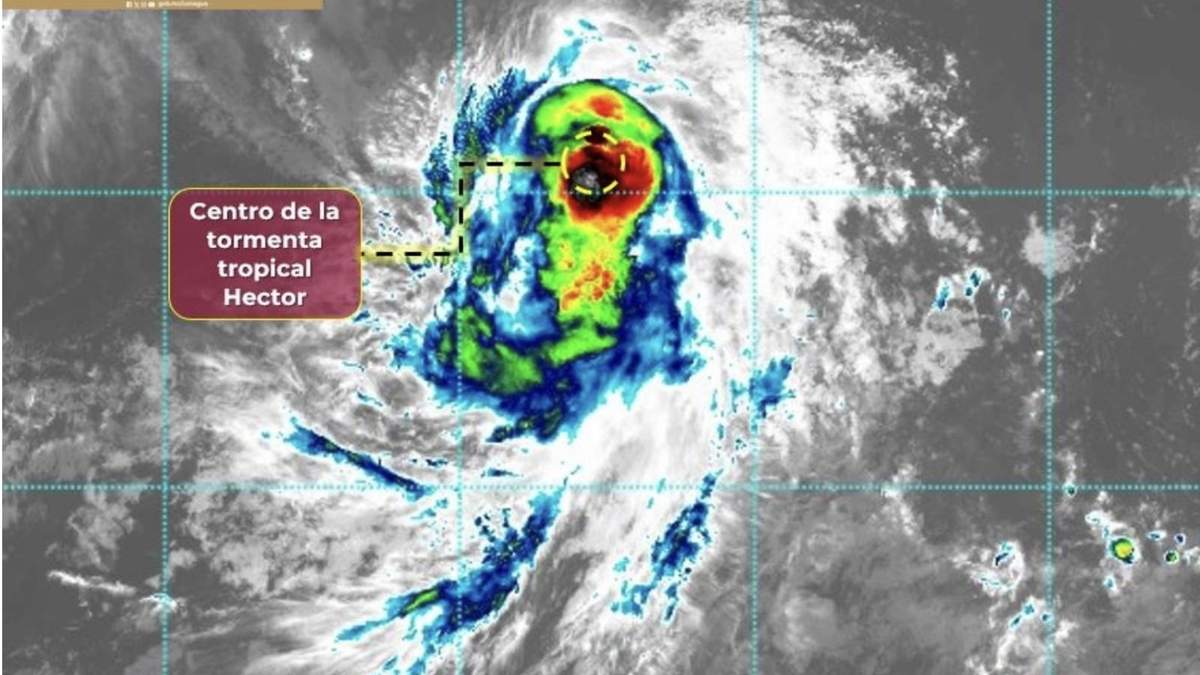 Centro de la tormenta tropical Héctor