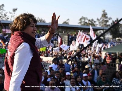 Delfina Gómez encabeza mitin de precampaña en Valle de Chalco y pide no resignarse con la pobreza