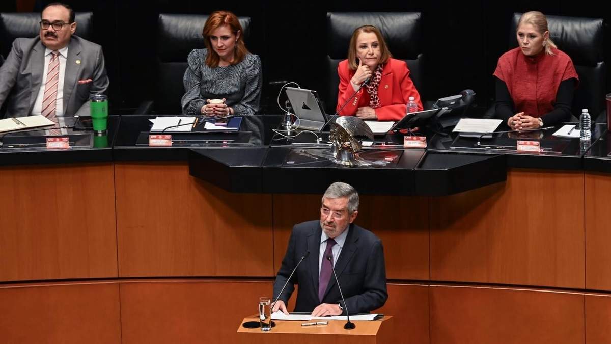 Comparecencia en el pleno del senado del canciller Juan Ramón de la Fuente
