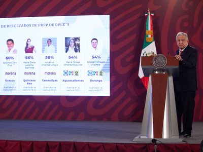 AMLO celebra triunfo de Morena en cuatro estados y sugiere a la oposición “cambiar su estrategia”