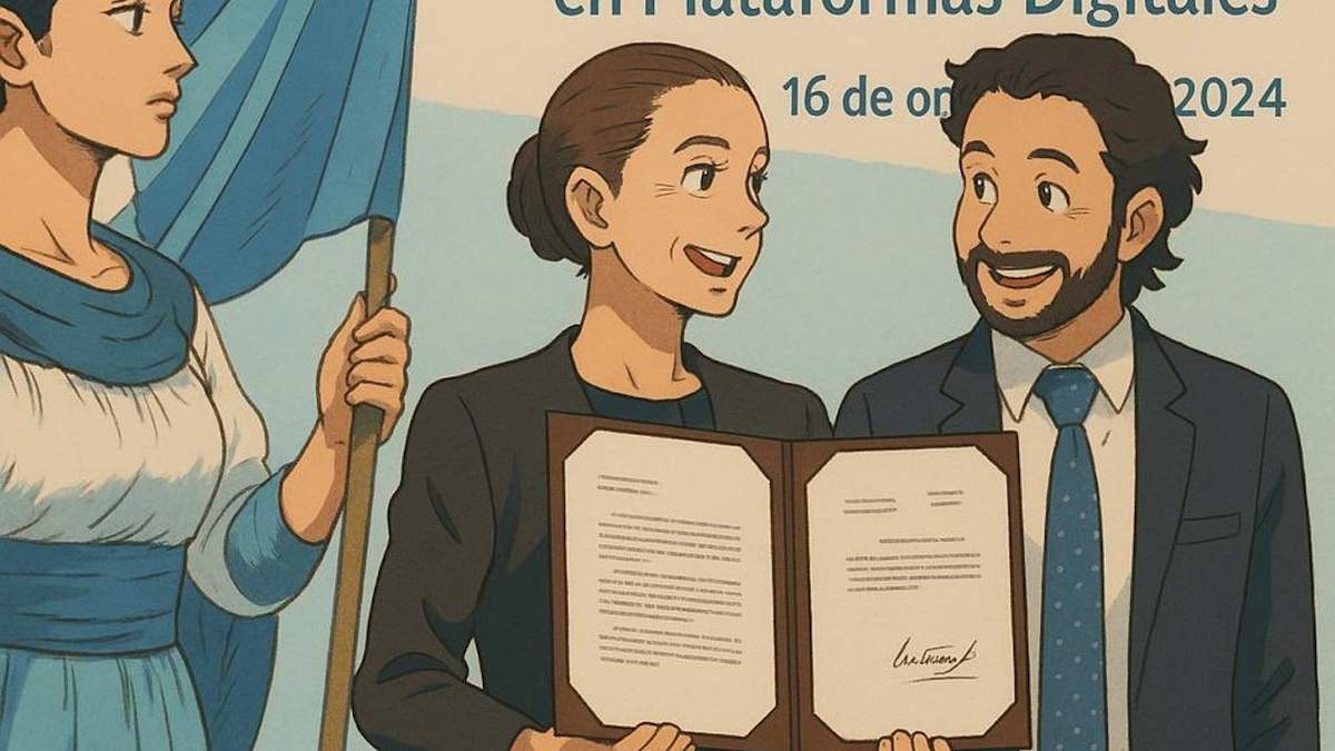 Marath Bolaños, secretario de Trabajo, y la presidenta Sheinbaum al estilo Ghibli