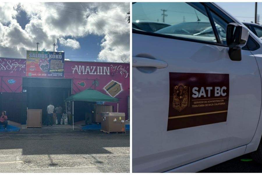 Denuncian presunta extorsión de SAT BC contra tienda de saldos en Tijuana