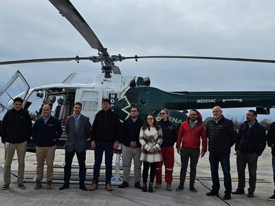 Comenzó a funcionar el Servicio de Transporte Aéreo Sanitario en Vaca Muerta