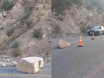 Piden circular con precaución en Cacheuta por derrumbes en la calzada