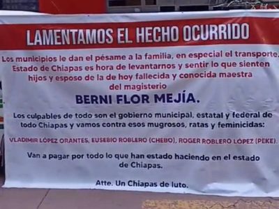 Protestan en Chiapas por asesinato de maestra de Bachilleres; FGE inicia investigación