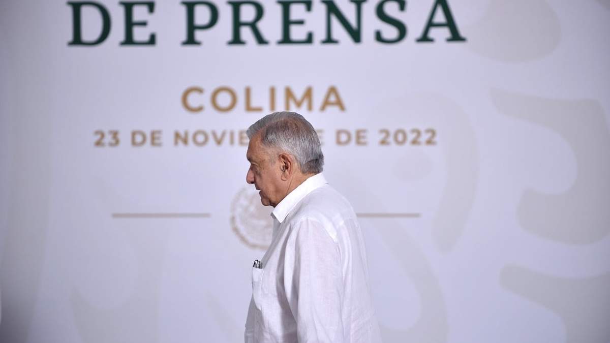 El presidente durante la conferencia en Colima