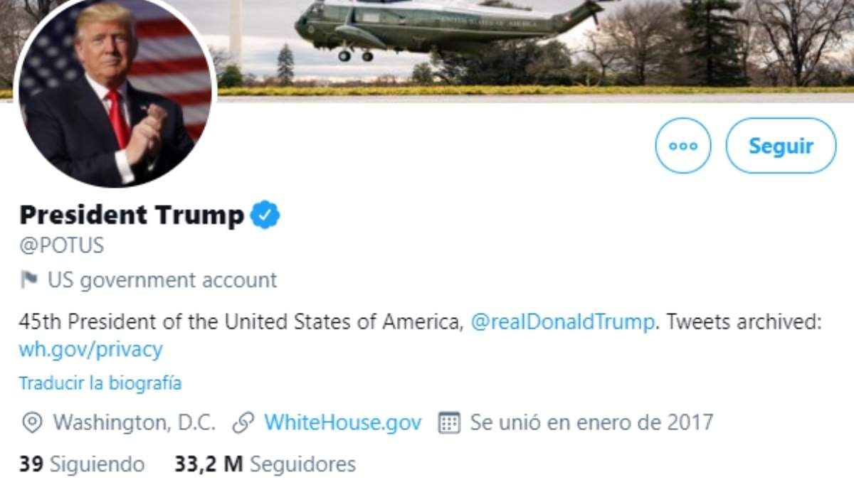 La cuenta de @POTUS cuenta actualmente con más de 33 millones de seguidores