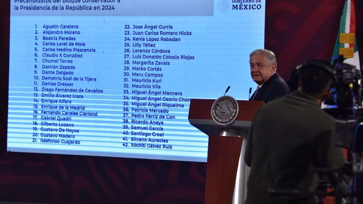 El presidente volvió a exhibir la lista de octubre de 2022, que ya incluía a Kenia López