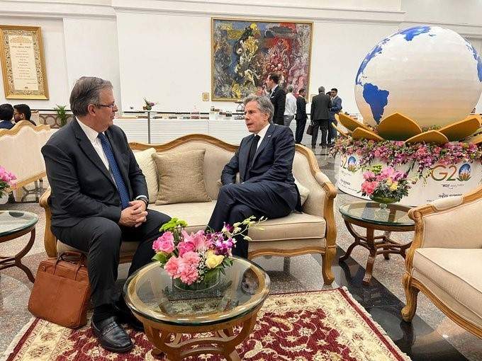Marcelo Ebrard con Antony Blinken