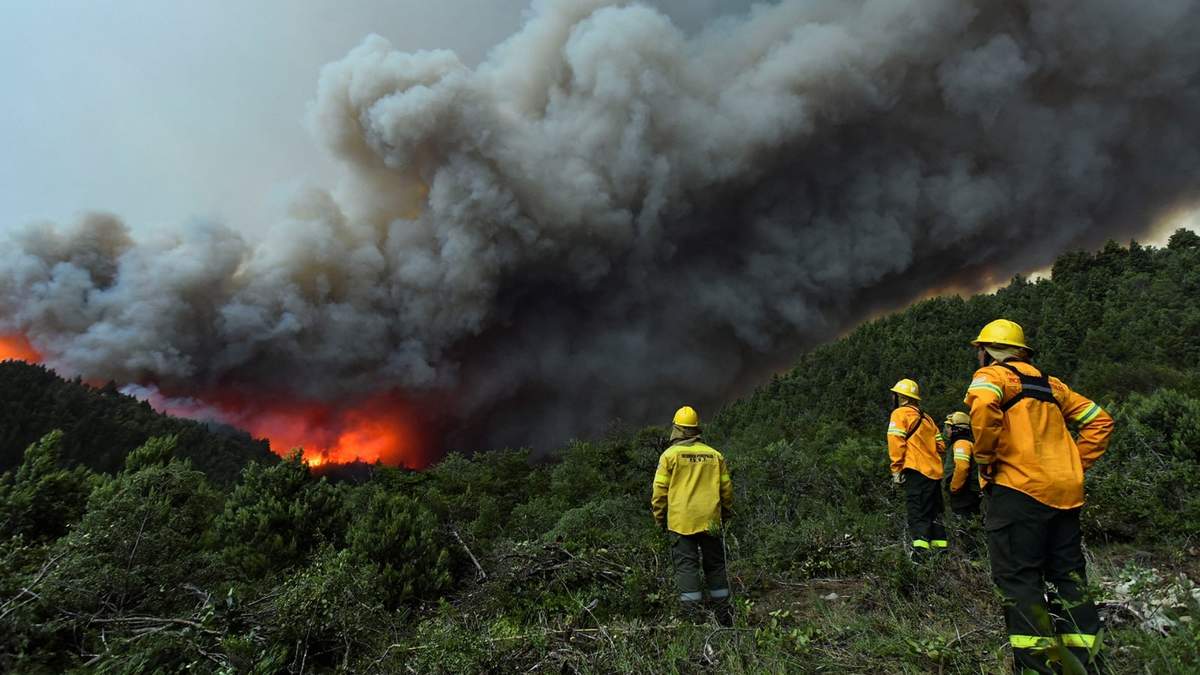 Incendio forestal en el Lago Martín. Fuente: (Twitter)
