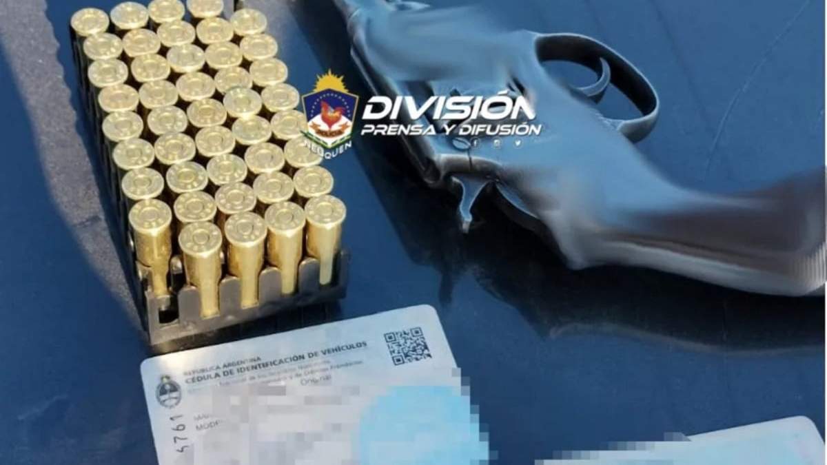 Secuestran arma y municiones en control policial. Fuente: (Policía Neuquén)