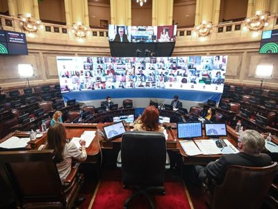 Sin Cristina ni la oposición, el Senado aprobó el desplazamiento de tres jueces