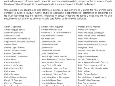 Abogados exigen una investigación 'rápida, profesional y exhaustiva” del crimen de González Kúsulas
