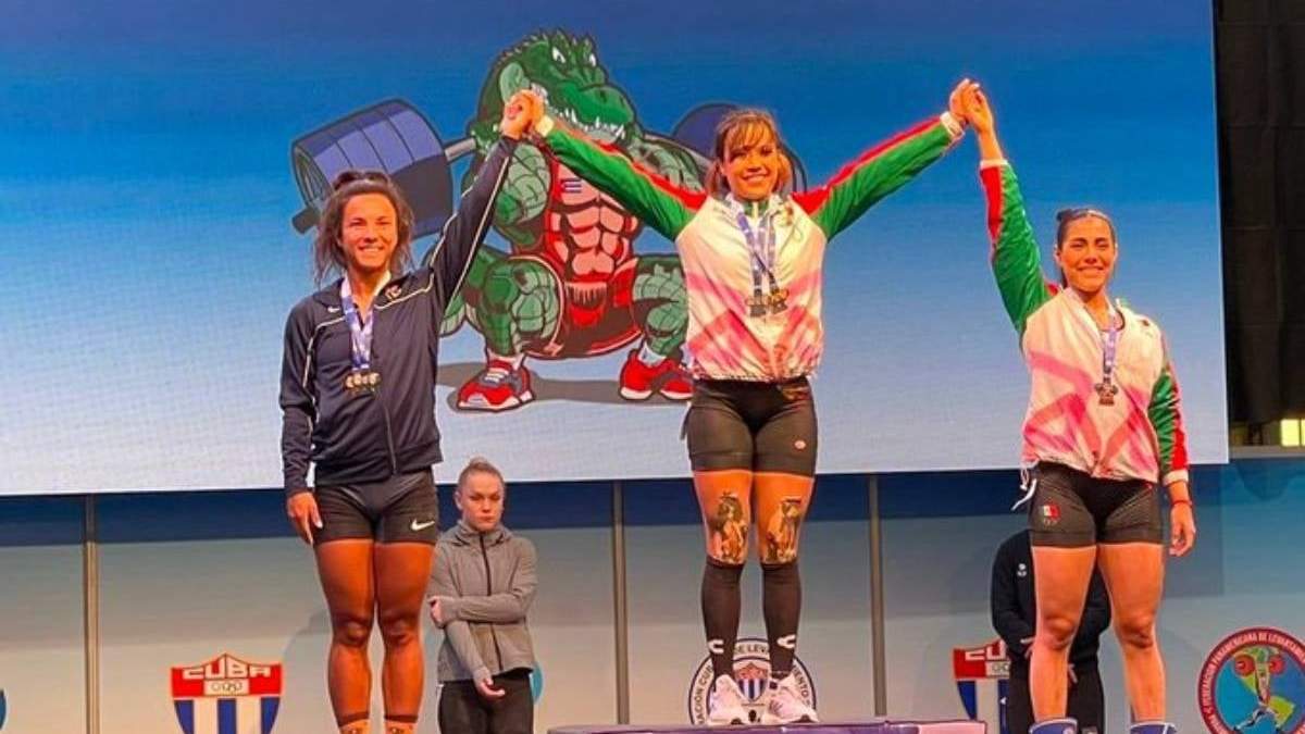 La halterista mexicana obtuvo dos medallas de oro y una de plata en el Grand Prix de La Habana