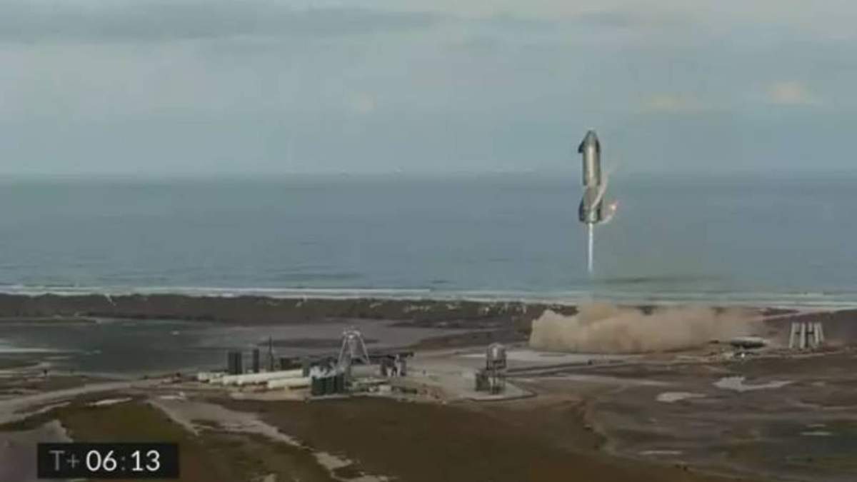 Starship SN10 aterrizando con éxito