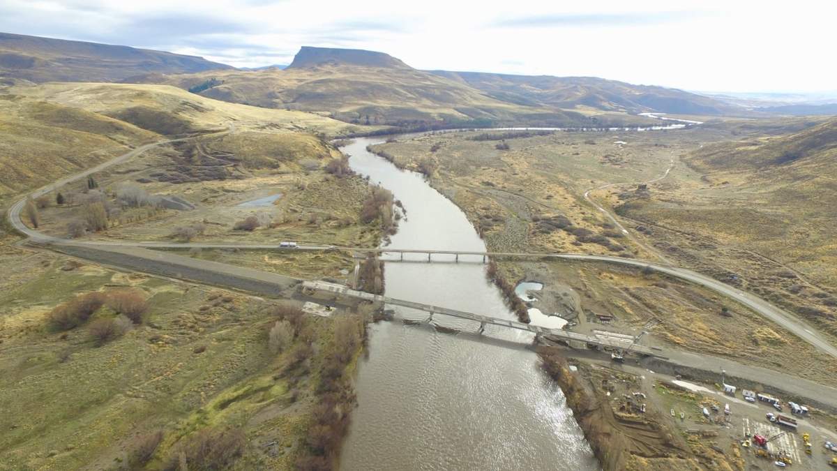 Obra del nuevo puente La Rinconada. Fuente: (Vialidad Nacional)