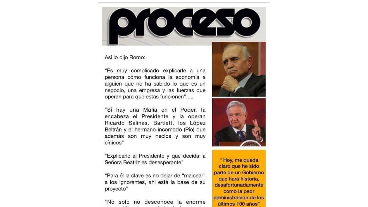 Imagen que circula en redes sobre supuestas declaraciones de Alfonso Romo