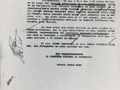 Para Miguel Nazar Haro, AMLO fue dirigente del Partido Comunista en Tabasco