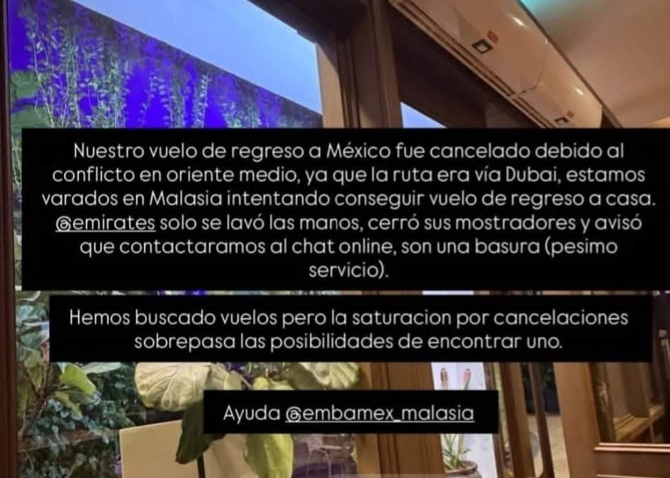Mensaje de la pareja varada