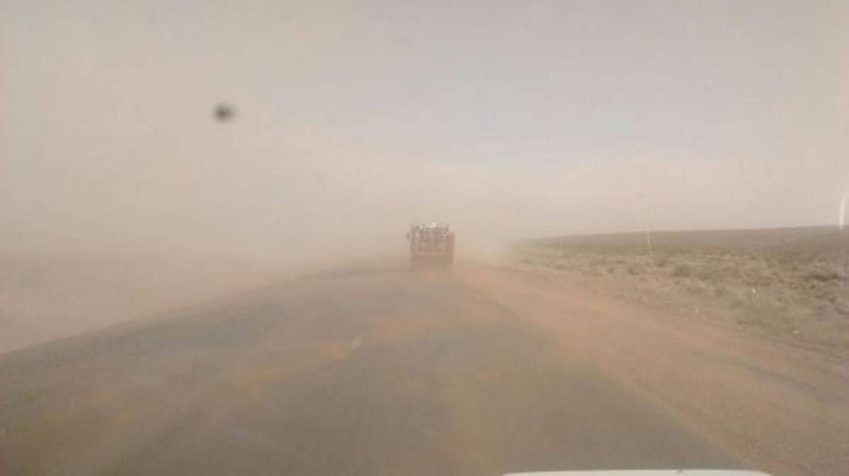 Polvo en suspensión en la ruta 22. Fuente: (Twitter)