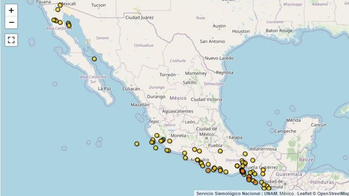 Sismos registrados el domingo en Guerrero, Oaxaca y Chiapas superaron los 4 grados de magnitud