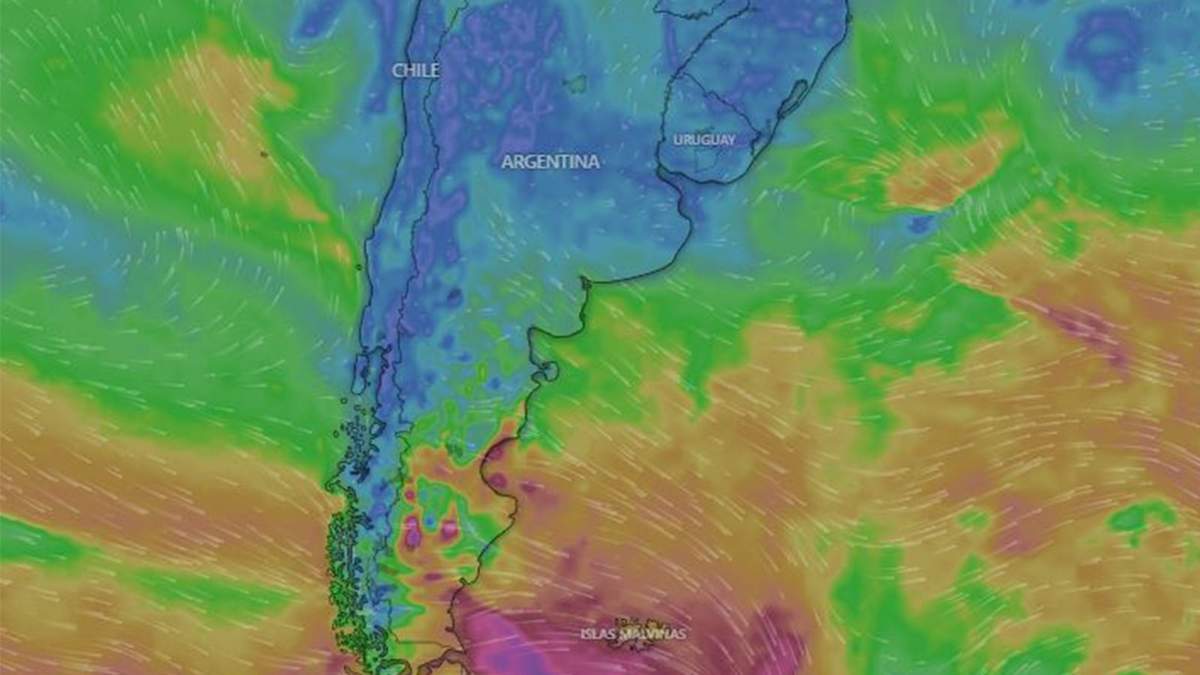 La ciclogénesis tendrá efectos leves sobre el territorio nacional. Fuente: (X)
