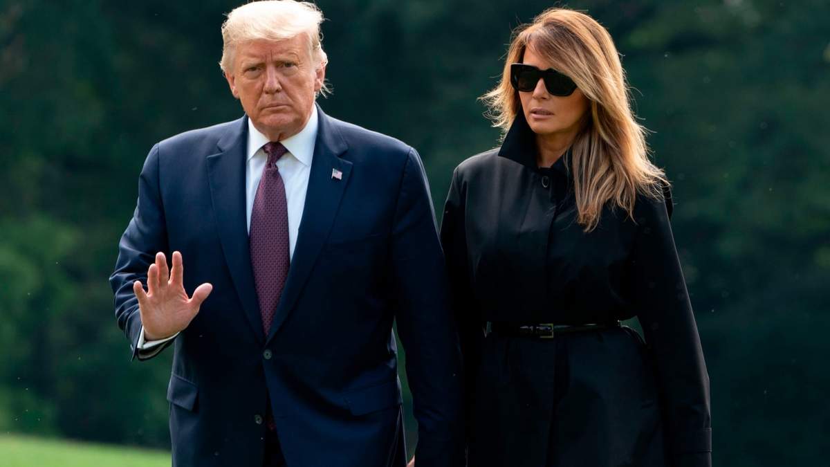 El matrimonio presidencial hará cuarentena en la Casa Blanca. Fuente: (Twitter)