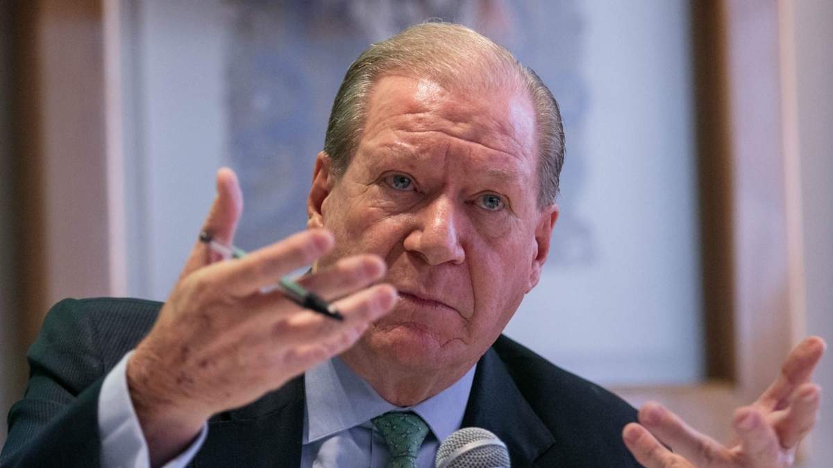 Julio Carranza Bolívar, presidente de la Asociación de Bancos de México, durante la conferencia de prensa