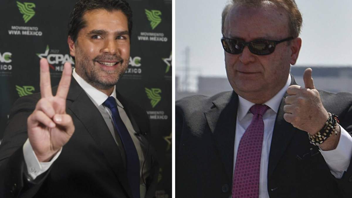 Eduardo Verástegui líder del Movimiento Viva México y Gilberto Lozano, líder del Frente Nacional anti AMLO