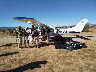 Interceptan en Sonora aeronave con 338 kilos de drogas