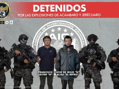 Detienen a dos presuntos implicados en los bombazos en Acámbaro y Jerécuaro