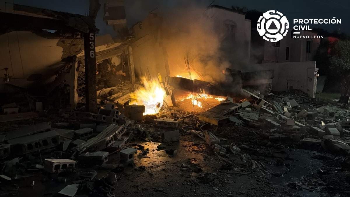 La casa destruida por la explosión en Pesquería