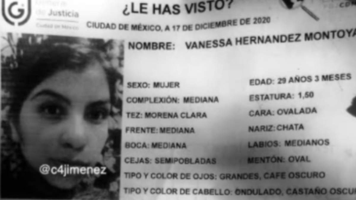 Vanessa fue reportada por su esposo como desaparecida