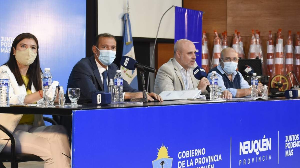 Conferencia de prensa del Gobierno de Neuquén. Fuente: (Twitter)