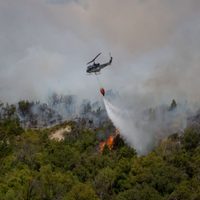 Cayó un helicóptero que combatía el incendio de Aluminé