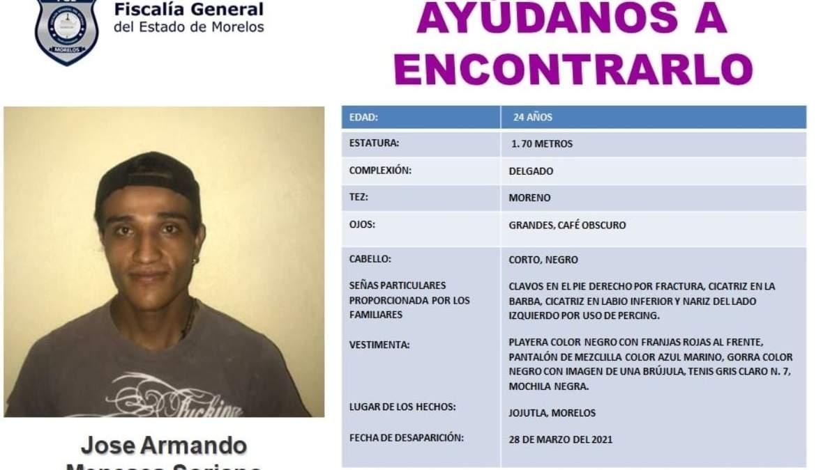 La ficha de búsqueda de José Armando Meneses Soriano
