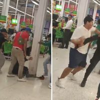 Dan golpiza a policías y guardias de seguridad privada dentro de una Bodega Aurrerá (Video)