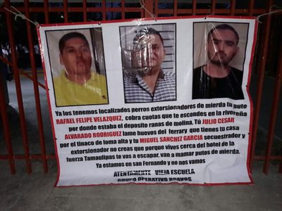 Dejan narcomanta en San Fernando; vinculan al tesorero municipal con el crimen organizado