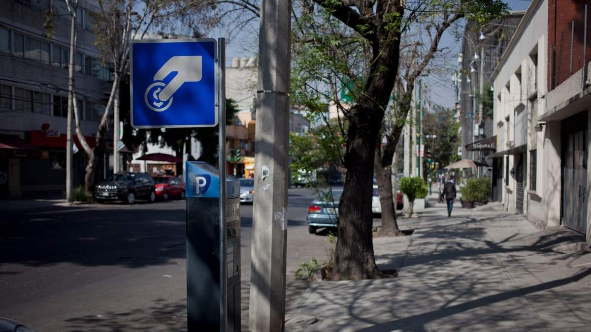 Un parquímetro en la colonia Nápoles de la Ciudad de México