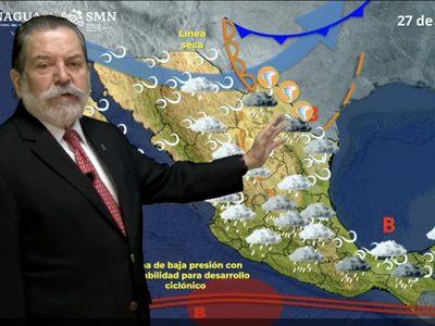 Llega otro frente frío fuera de temporada; lluvias fuertes el martes en 17 estados