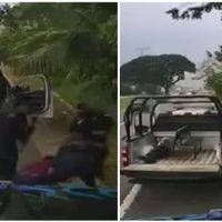 Cámara graba agresión de policías contra conductor de grúa en Cunduacán, Tabasco