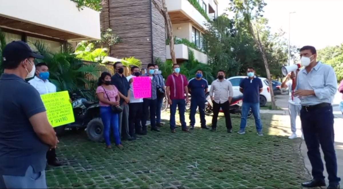 Protesta de trabajadores del Hotel Copal de Tulum