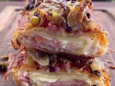 Arrollado de panceta y muzzarella con masa hojaldrada: una bomba de sabor en una receta fácil que es un 10