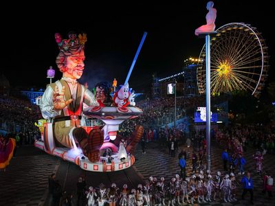 Carnaval de la Riviera Francesa celebra las olimpiadas y figuras de cultura popular