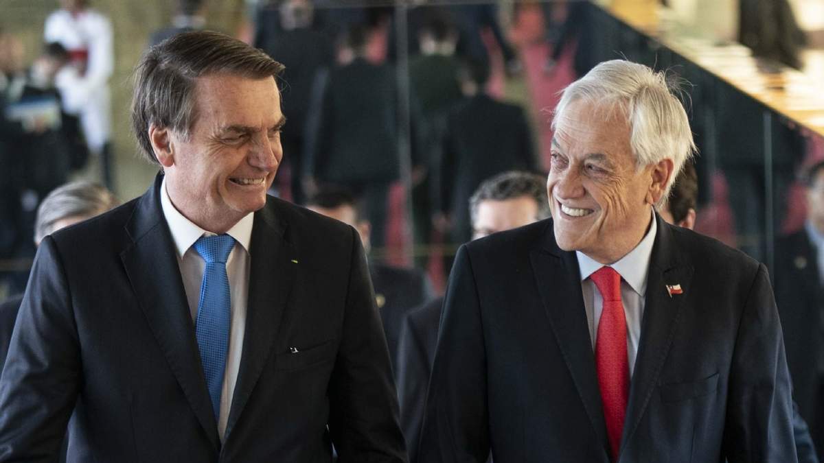 Jair Bolsonaro y Sebastián Piñera, mandatarios de Brasil y Chile. Fuente: (Twitter)