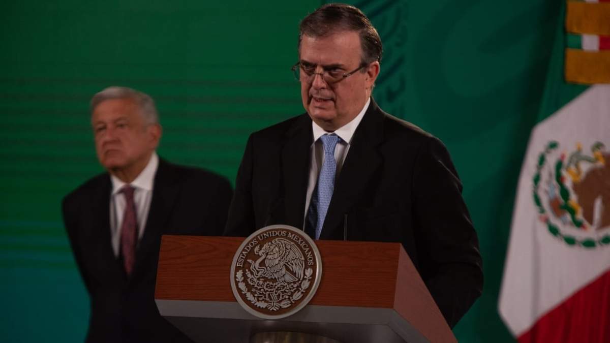 El canciller Marcelo Ebrard en la conferencia mañanera